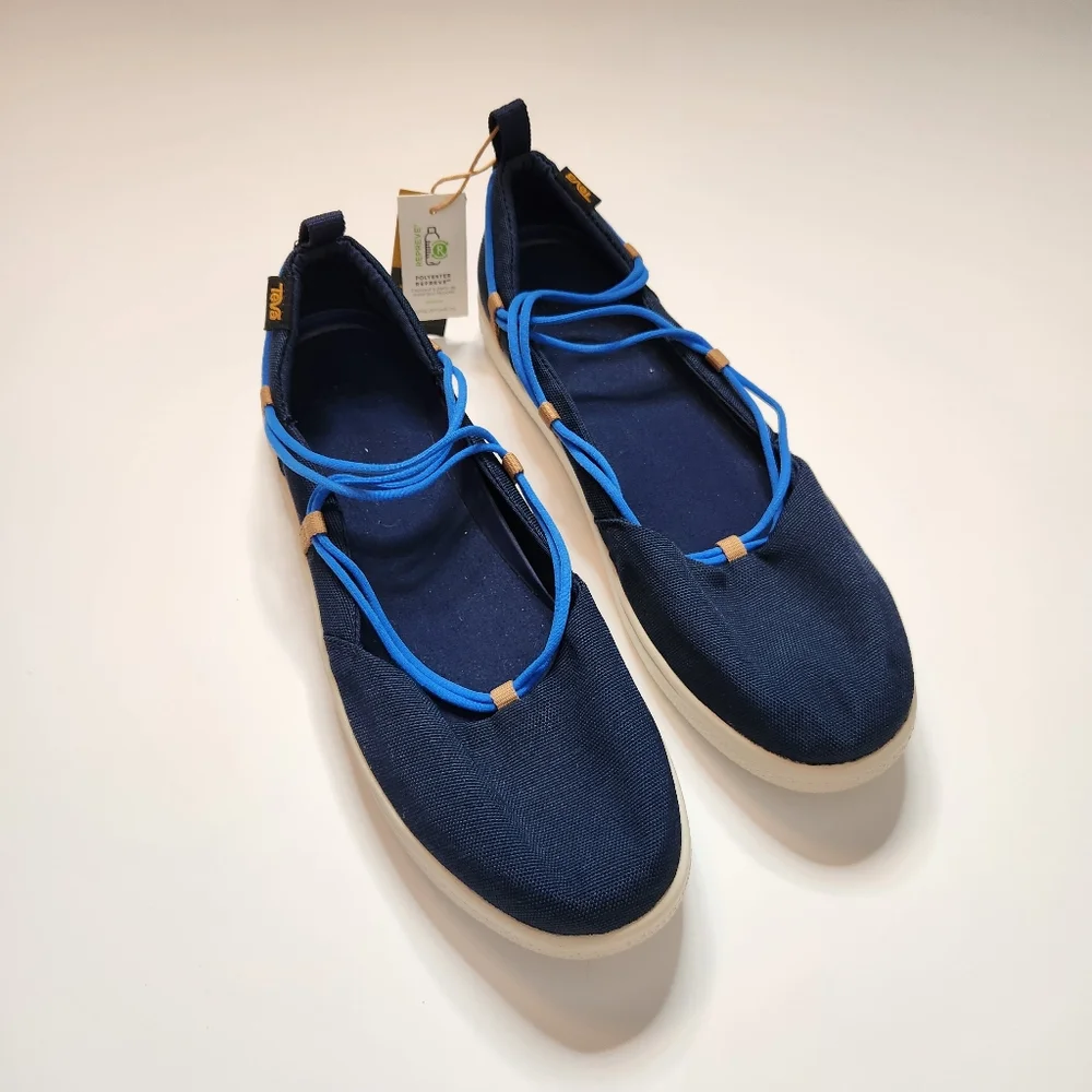 NWT Teva Black Iris & French Blue Voya Infinity Mary Jane Flats Womens Size 11 - Picture 2 of 8